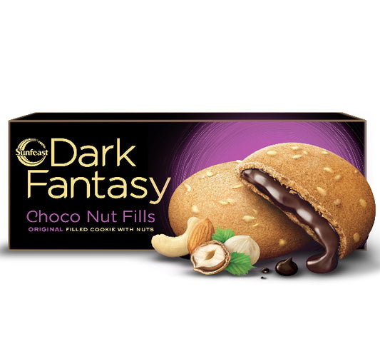 Sunfeast Dark Fantasy Choco Nut Fills | Original Filled Cookie with Nuts by The Indian Shelf – Cookies, Indian grocery product, for customers in the UK