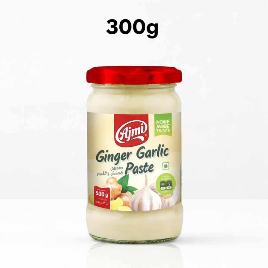 Ajmi Ginger Garlic Paste (300g) - Home Made Taste by The Indian Shelf – Uncategorized, Indian grocery product, for customers in the UK