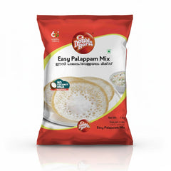 Double Horse Easy Palappam Mix 1 kg pack, used for making traditional rice pancakes with no coconut milk required, is available from theindianshelf.co.uk.