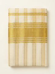 Kerala Kasavu Saree – Off-White Cotton with Gold Zari Checks & Border