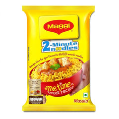 This is a classic pack of Maggi 2-Minute Noodles in the popular Masala flavor. It is known for its signature blend of spices and is a quick, convenient snack or meal option.This product is available in the UK at theindianshelf.co.uk.
