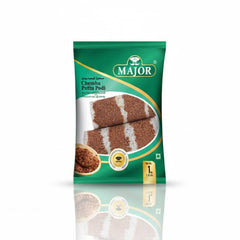 Major Chemba Puttu Podi 1 kg pack, made from roasted red rice flour for authentic steamed rice cakes, is available for purchase at theindianshelf.co.uk.