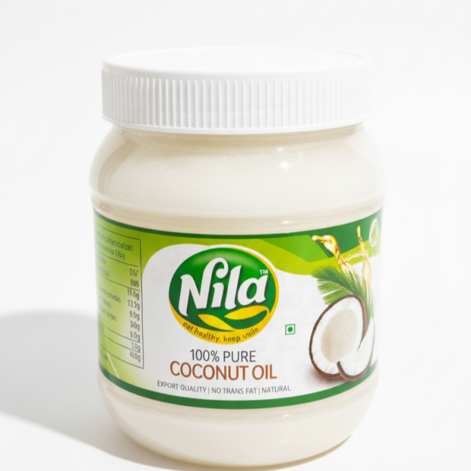 Nila Coconut Oil 500 ml – 100% Pure & Natural by The Indian Shelf – Coconut Oil, Indian grocery product, for customers in the UK