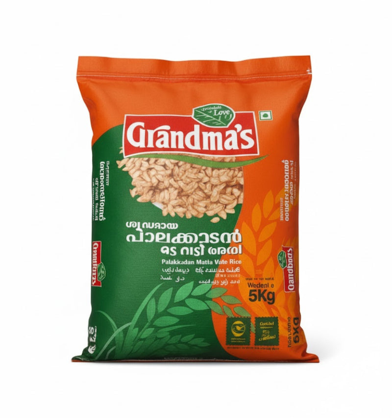 Grandma's Palakkadan Matta Vadi Rice (5 kg) by The Indian Shelf – Rice, Indian grocery product, for customers in the UK