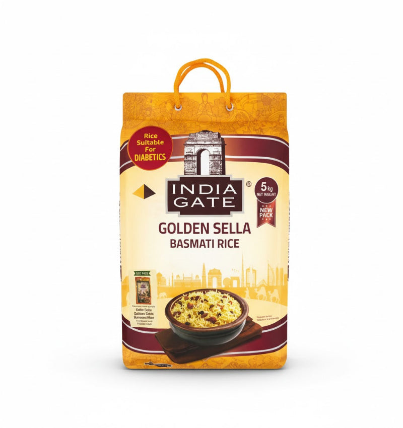 India Gate Golden Sella Basmati Rice - 5 Kg by The Indian Shelf – Rice, Indian grocery product, for customers in the UK