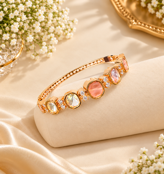 Elegant Rose-Gold Statement Bracelet