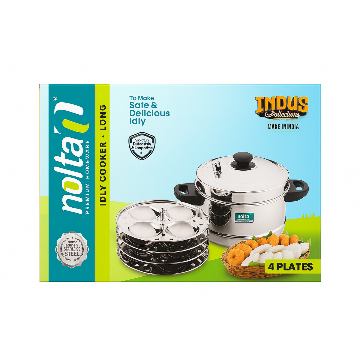 Nolta Stainless Steel Idli Cooker (4 Plates)
