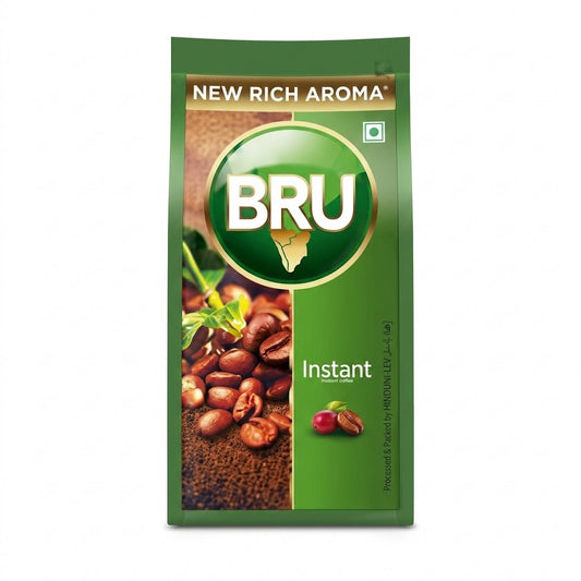 BRU Instant Coffee
This is a pack of BRU Instant Coffee, featuring a new rich aroma. It is a popular Indian coffee blend made from a fine mix of high-quality coffee beans, offering an authentic and bold taste.
This product is available in the UK at theindianshelf.co.uk.