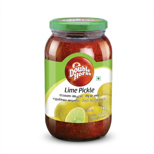 Add a tangy and spicy kick to your meals with Double Horse Lime Pickle. This 400g jar features fresh, juicy limes preserved in a traditional blend of spices, offering an authentic South Indian flavor profile.
These products are available in the UK at theindianshelf.co.uk.