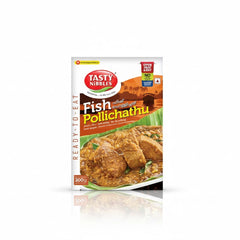 Tasty Nibbles Ready-to-Eat Fish Pollichathu 200g pack, using Japanese Retort Technology, is available from theindianshelf.co.uk.