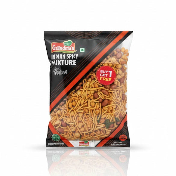 Grandma's Indian Spicy Mixture 200g pack, which features a BUY 1 GET 1 FREE offer, is available from theindianshelf.co.uk.