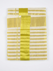 Off-White & Gold Zari Tissue Silk Kerala Kasavu Saree