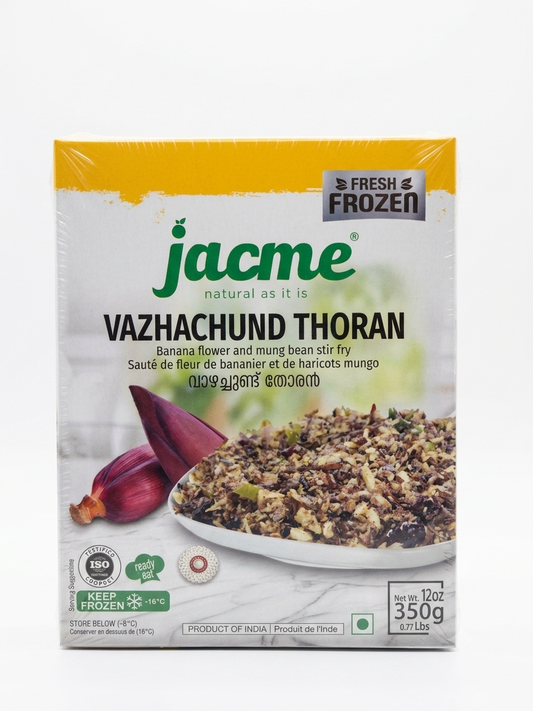 Jacme Vazhachund Thoran – Frozen Banana Flower and Mung Bean Stir-Fry (350g)
