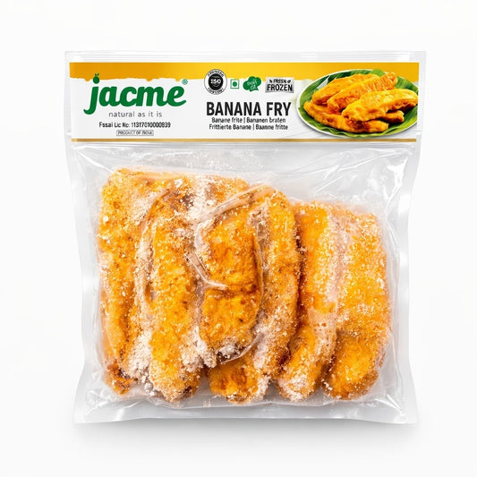 Jacme Banana Fry
This is a pack of frozen Banana Fry (Pazham Pori) from the brand Jacme. It features ripe plantain slices coated in a traditional batter, offering a popular and sweet South Indian snack that is ready to heat and serve.This product is available in the UK at theindianshelf.co.uk.