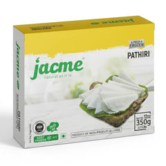 Jacme Pathiri
This is a 350g (12oz) pack of Fresh Frozen Pathiri from Jacme. Pathiri is a traditional Malabar rice pancake known for its thin, soft texture. This ready-to-eat product is 100% vegetarian and should be kept frozen at -18°C to maintain its quality.This product is available in the UK at theindianshelf.co.uk.