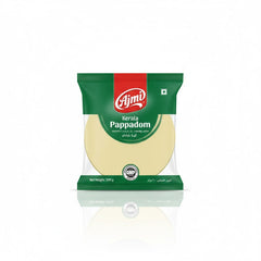 The Ajmi brand Kerala Pappadom 200g pack, which is certified by GMP (Good Manufacturing Practice), is available for purchase from theindianshelf.co.uk.