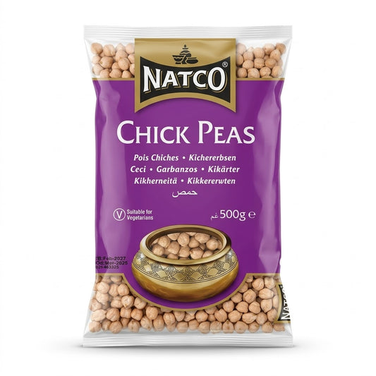 Natco Chick Peas
Bring protein-rich versatility to your pantry with Natco Chick Peas. This 500g pack features premium quality, dried garbanzo beans that are carefully selected for their texture and earthy flavor. They serve as a fundamental ingredient for a wide range of global cuisines.This product is available in the UK at theindianshelf.co.uk.