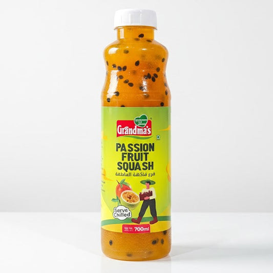 Grandma's Passion Fruit Squash 700ml bottle, recommended to be served chilled, is available from theindianshelf.co.uk
