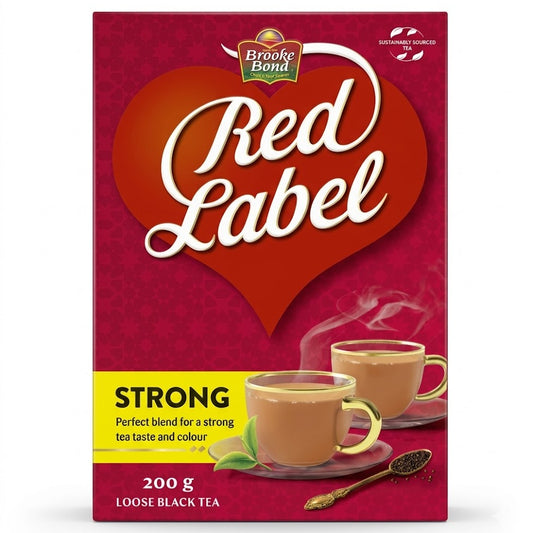 This is a 200g pack of Strong Loose Black Tea from the renowned brand Brooke Bond. It features a perfect blend designed to deliver a deep, robust color and a strong tea taste. This sustainably sourced tea is a household favorite for making traditional chai, providing a rich and refreshing experience in every cup.
This product is available in the UK at theindianshelf.co.uk.