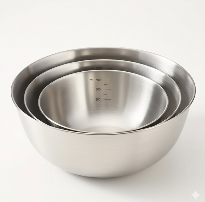 3-Piece Stainless Steel Mixing Bowl