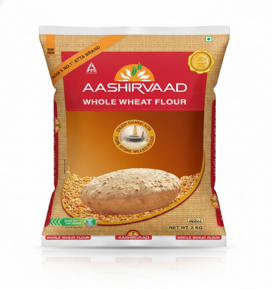 Aashirvaad Whole Wheat Flour (2 Kg) by The Indian Shelf – Flour, Indian grocery product, for customers in the UK