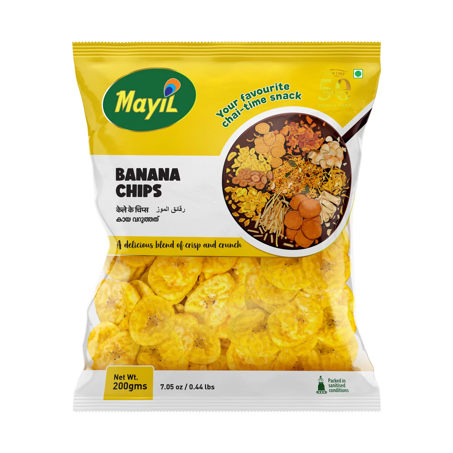 Mayil Banana Chips – 200g | Authentic Kerala Style Snack by The Indian Shelf – Chips, Kerala special food product, for customers in the UK