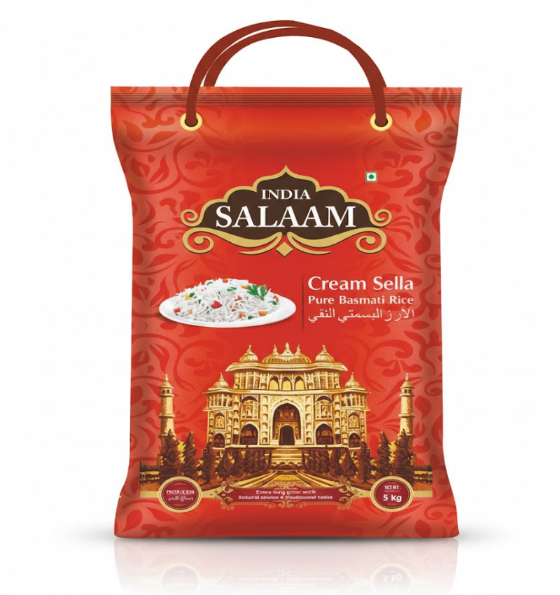 India Salaam Cream Sella Pure Basmati Rice - 5 Kg by The Indian Shelf – Rice, Indian grocery product, for customers in the UK