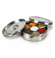 Stainless Steel Masala Box / Spice Box - Size 13 (Anjarai Petti)