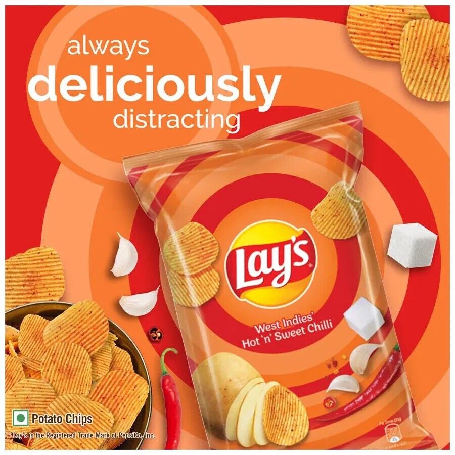 Lay’s  Hot ‘n’ Sweet Chilli | Spicy & Tangy Potato Chips